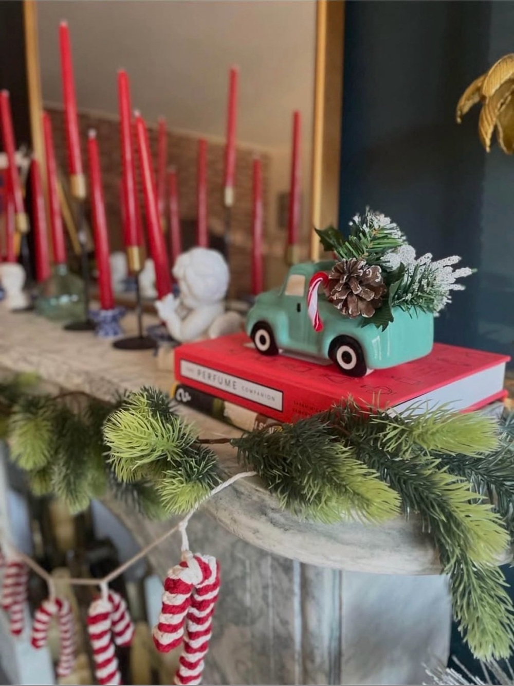 Ceramic Holiday Truck Decor - Green